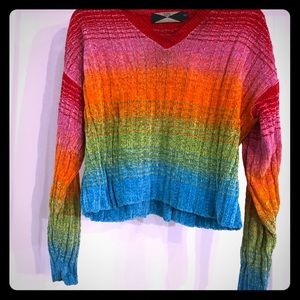 Cropped multi colored sweater